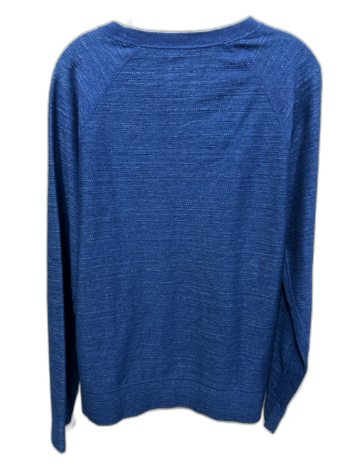 Billy Reid Size L Blue Cotton Blend Textured Sweatshirt Crew Long Sleeve Shirt Blue / L