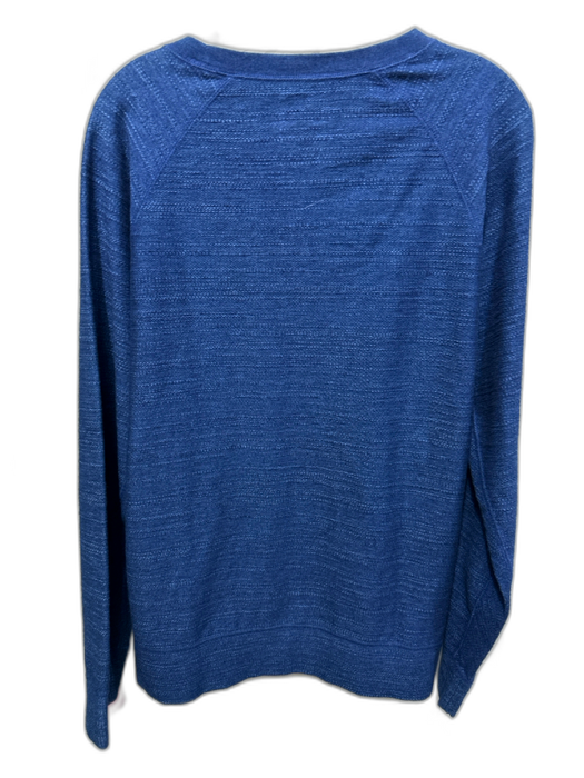 Billy Reid Size L Blue Cotton Blend Textured Sweatshirt Crew Long Sleeve Shirt Blue / L