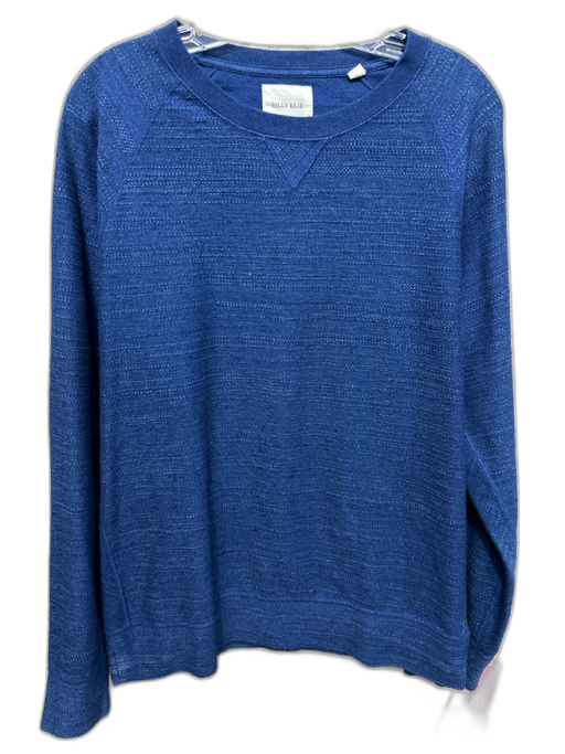 Billy Reid Size L Blue Cotton Blend Textured Sweatshirt Crew Long Sleeve Shirt Blue / L
