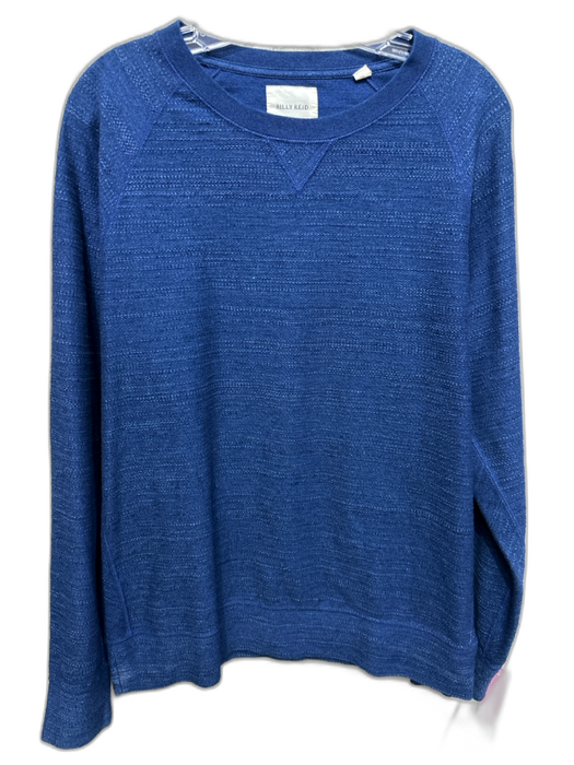Billy Reid Size L Blue Cotton Blend Textured Sweatshirt Crew Long Sleeve Shirt Blue / L