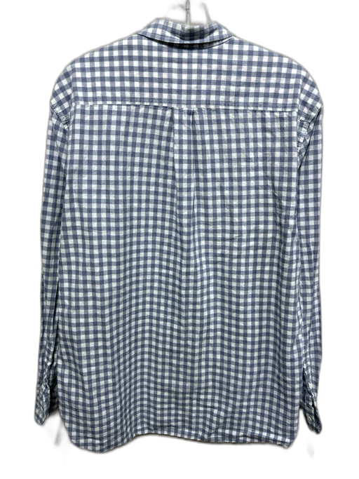 Billy Reid Size L Blue & White Cotton Plaid Button up Men's Long Sleeve Shirt Blue & White / L