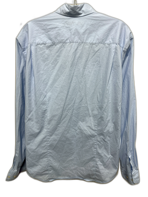 Theory Size XL Light blue Cotton Solid Button up Men's Long Sleeve Shirt Light blue / XL