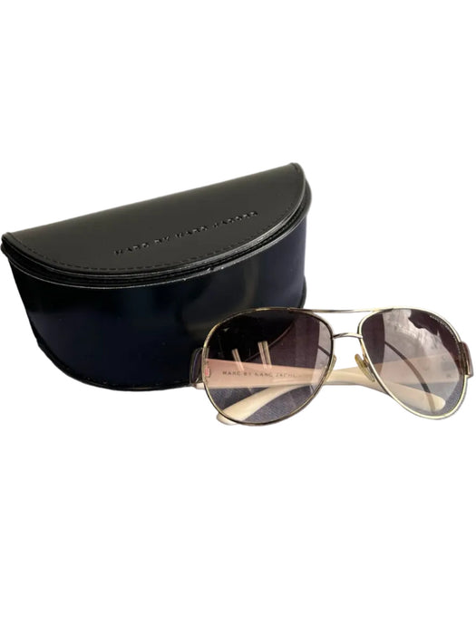 Marc Jacobs Brown & Ivory Acrylic Aviator Brown Lens Gradient Sunglasses