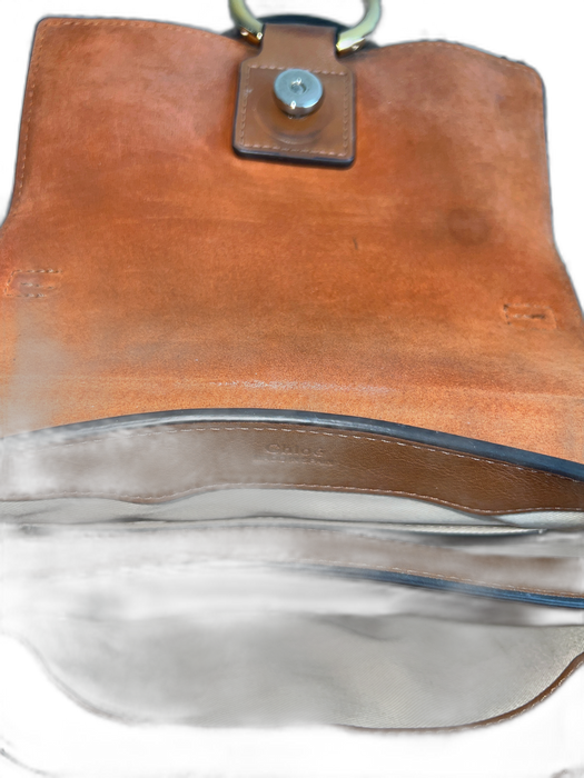 Chloe Brown Leather envelope flap Square Gold Hardware Cross Body Bag Brown / S