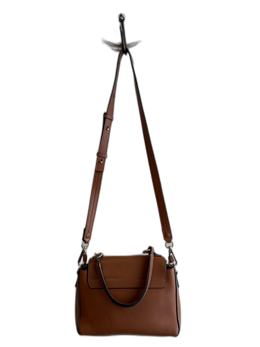 Chloe Brown Leather envelope flap Square Gold Hardware Cross Body Bag Brown / S