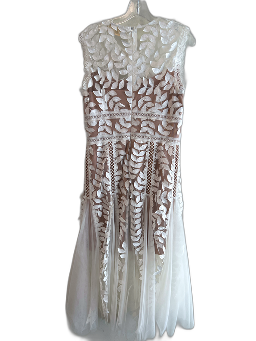 Bronx & Banco Size 10 White Polyester Back Zip Half Lined Sleeveless Dress White / 10
