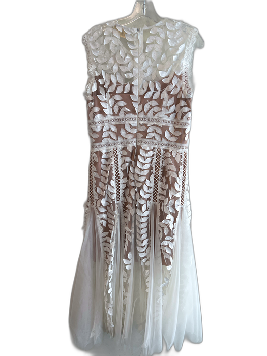 Bronx & Banco Size 10 White Polyester Back Zip Half Lined Sleeveless Dress White / 10