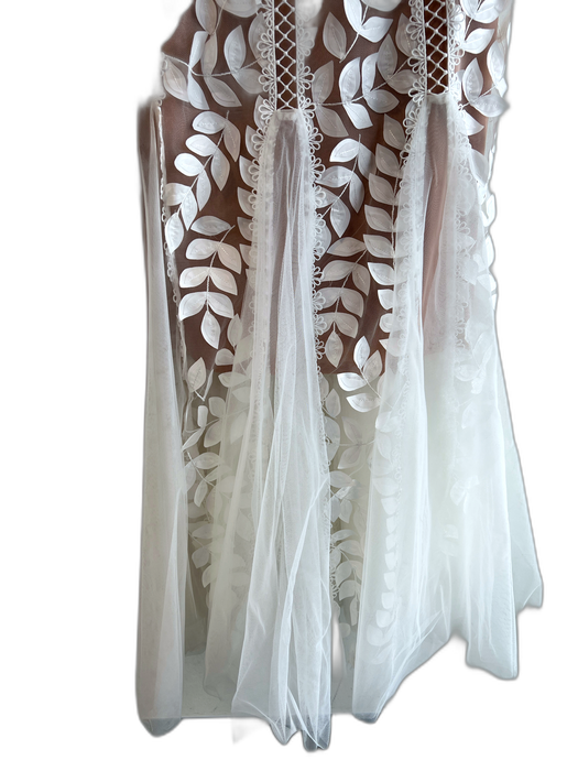 Bronx & Banco Size 10 White Polyester Back Zip Half Lined Sleeveless Dress White / 10