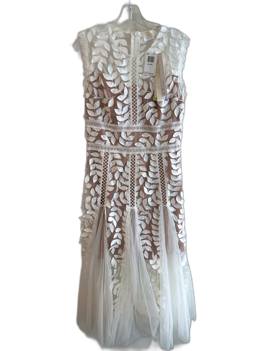 Bronx & Banco Size 10 White Polyester Back Zip Half Lined Sleeveless Dress White / 10