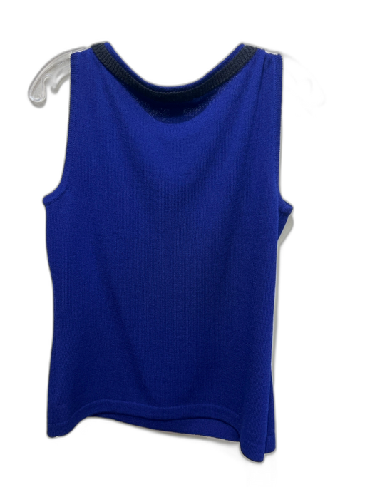 St. John Size S Blue & Black Wool & Rayon Sleeveless Knit Top Blue & Black / S