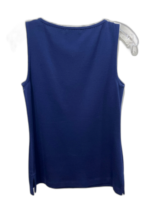 St. John Size P Blue Wool & Rayon Sleeveless Scoop Neck Top Blue / P