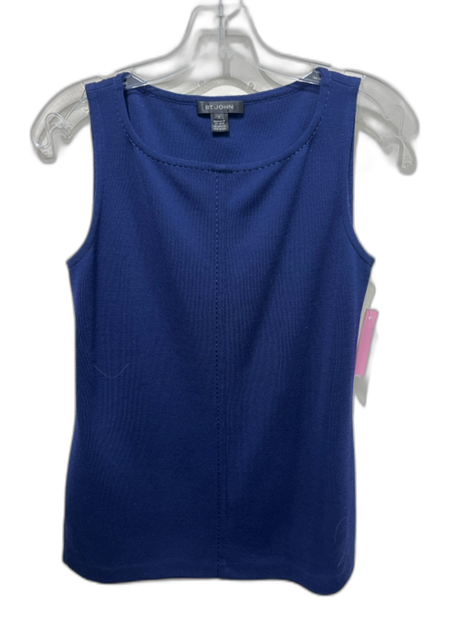 St. John Size P Blue Wool & Rayon Sleeveless Scoop Neck Top Blue / P