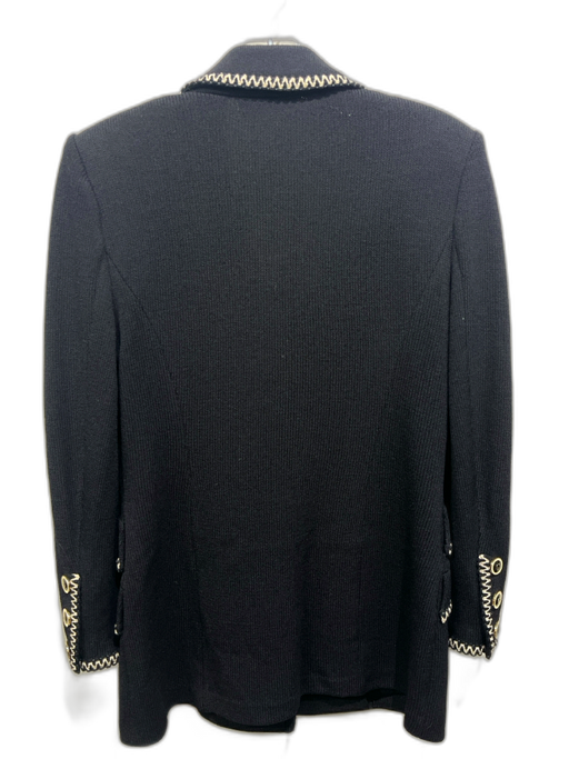 St. John Collection Size 2 Black Wool Blend Shoulder Pads Blazer Jacket Black / 2