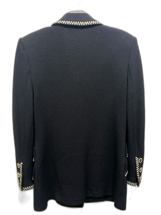 St. John Collection Size 2 Black Wool Blend Shoulder Pads Blazer Jacket Black / 2