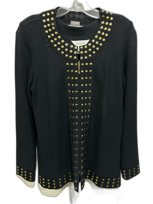 Misook Size XS Black & Gold Acrylic Studded Sweater Set Black & Gold / XS