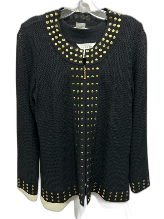 Misook Size XS Black & Gold Acrylic Studded Sweater Set Black & Gold / XS
