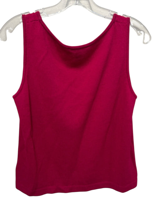 St. John Size S Berry Red Wool & Rayon Knit Sleeveless Round Neck Tank Top Berry Red / S