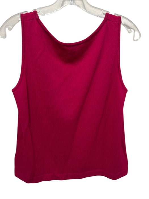 St. John Size S Berry Red Wool & Rayon Knit Sleeveless Round Neck Tank Top Berry Red / S