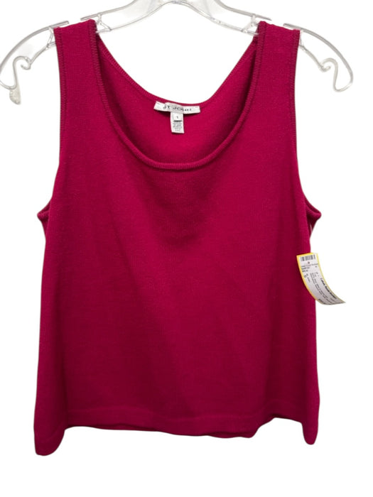 St. John Size S Berry Red Wool & Rayon Knit Sleeveless Round Neck Tank Top Berry Red / S