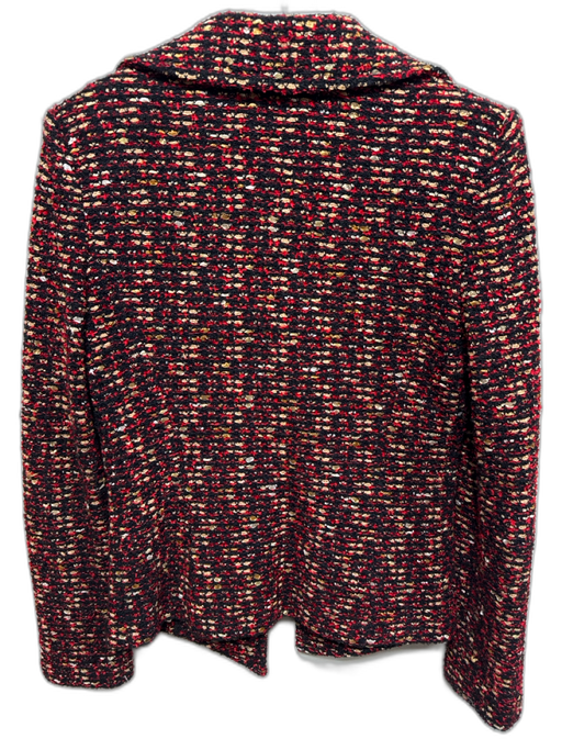 St. John Size 4 Black & Multi Wool Blend Tweed 1 Button Blazer Jacket Black & Multi / 4