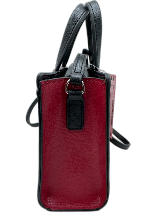 Karl Lagerfeld Paris Red & Black Leather Studded Crystal Embellished Bag Red & Black / Small