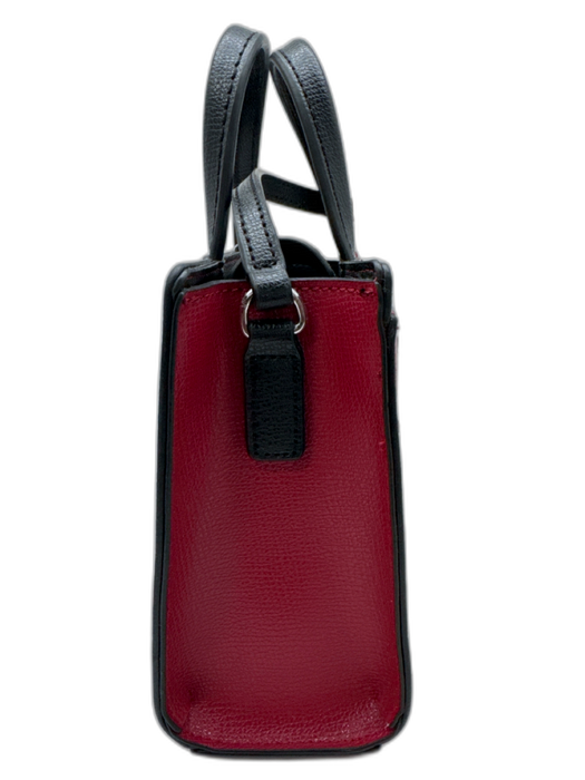 Karl Lagerfeld Paris Red & Black Leather Studded Crystal Embellished Bag Red & Black / Small