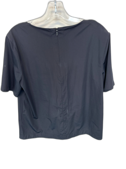 Tibi Size Est S Black Polyester Blend Short Sleeve Back Zip V Neck Top Black / Est S