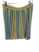 Missoni Size Est M Yellow & Aqua Elastic Waist Knit Lines Mini Skirt Yellow & Aqua / Est M