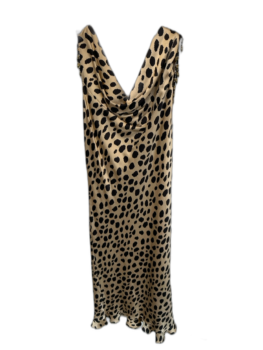 Philip DiCaprio Size 8 Tan & black Silk Blend Sleeveless Animal Print Dress Tan & black / 8