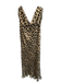 Philip DiCaprio Size 8 Tan & black Silk Blend Sleeveless Animal Print Dress Tan & black / 8