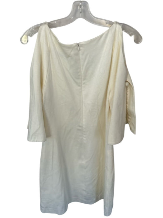 Trina Turk Size 6 Cream Rayon Blend Lined Pearl Detail Bell Sleeve Midi Dress Cream / 6