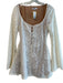 Loba Size XS White Nylon Blend Scoop Neck Long Sleeve Lace Overlay Dress White / XS