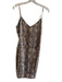 endless rose Size S Brown Polyester V Neck Spaghetti Strap Reptile print Dress Brown / S
