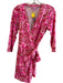Lilly Pulitzer Size M Pink Rayon Wrap V Neck Floral Abstract Romper Pink / M