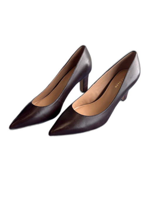 Cole Haan Shoe Size 10 Black Leather Pointed Toe Block Heel Slip On Shoes Black / 10