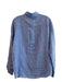J. McLaughlin Size Medium Blue & White Linen Striped Collared Long Sleeve Top Blue & White / Medium