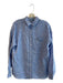 J. McLaughlin Size Medium Blue & White Linen Striped Collared Long Sleeve Top Blue & White / Medium