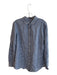 J. McLaughlin Size Large Blue & White Cotton Checked Collared Long Sleeve Top Blue & White / Large
