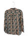 Birds of Paradis Size M Green & Pink Cotton Ruffle Detail Long Sleeve Floral Top Green & Pink / M