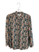 Birds of Paradis Size M Green & Pink Cotton Ruffle Detail Long Sleeve Floral Top Green & Pink / M