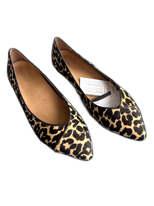 Vionic Shoe Size 9.5 Tan & black Calf hair Pointed Toe Animal Print Flats Shoes Tan & black / 9.5