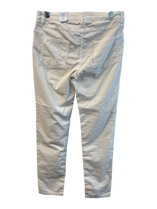 J Mclaughlin Size 8 Cream Cotton High Rise 5 Pocket Straight Leg Jeans Cream / 8