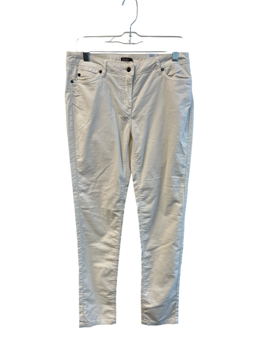 J Mclaughlin Size 8 Cream Cotton High Rise 5 Pocket Straight Leg Jeans Cream / 8
