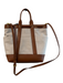 Veronica Beard Beige & Brown Canvas & Leather Top Handle Gold Hardware Bag Beige & Brown