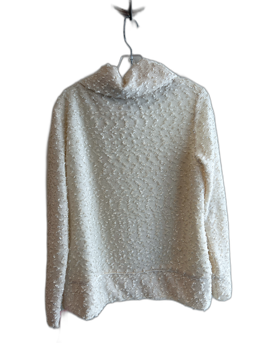 Sail To Sable Size Medium Ivory Polyester Long Sleeve Turtle Neck Textured Top Ivory / Medium