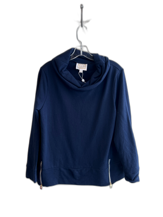 Sail To Sable Size Large Navy Polyester Blend Long Sleeve Turtle Neck Top Navy / Large