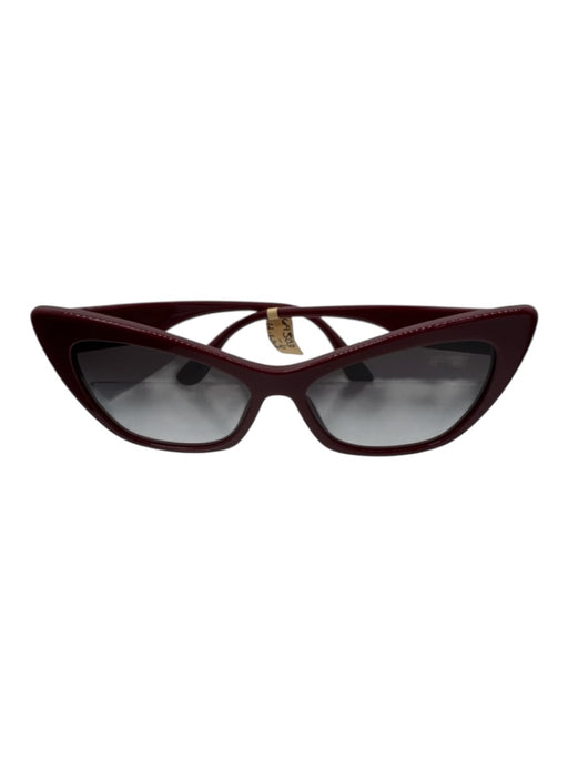 Dolce & Gabbana Burgundy Acetate Cat Eye Gradient Lens Sunglasses Burgundy