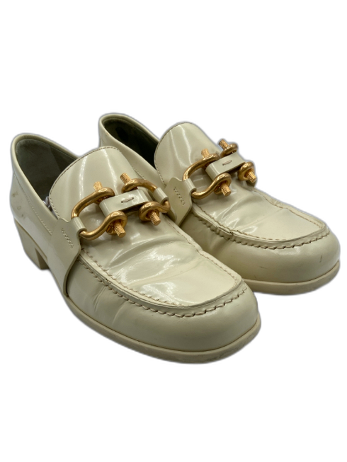 Bottega Veneta Shoe Size 38 Cream Patent Leather Horsebit Block Heel Loafers Cream / 38
