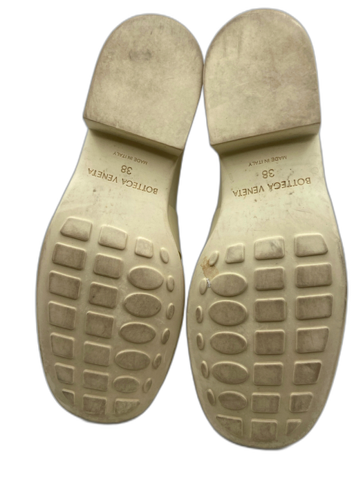 Bottega Veneta Shoe Size 38 Cream Patent Leather Horsebit Block Heel Loafers Cream / 38