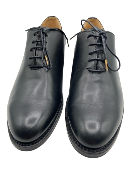 Angela Scott Shoe Size 38 Black Leather Lace Up Almond Toe Block Heel Shoes Black / 38